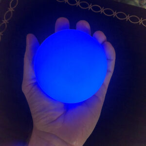 These handheld glowing spheres emit many different colors of mesmerizing light that accentuate chakra alignment by way of the color therapy included by personal trainer Jack Kirven in the energy cleansing workshop "The 49 Professions of Joy."