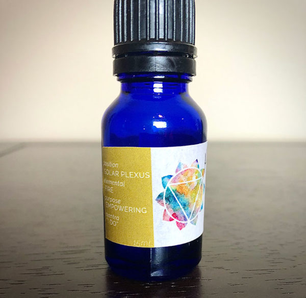 The essential oil blend for Manipura from the chakra alignment therapy workshop, "The 49 Professions of Joy," by personal trainer Jack Kirven.